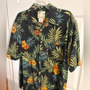 Tropical Vibes Black Hawaiian Shirt
